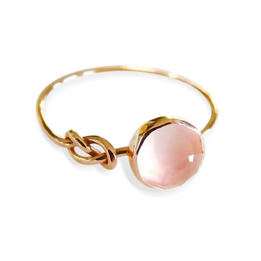 Pink Opal Lucky Knot Infinity Ring-Your Soul Place